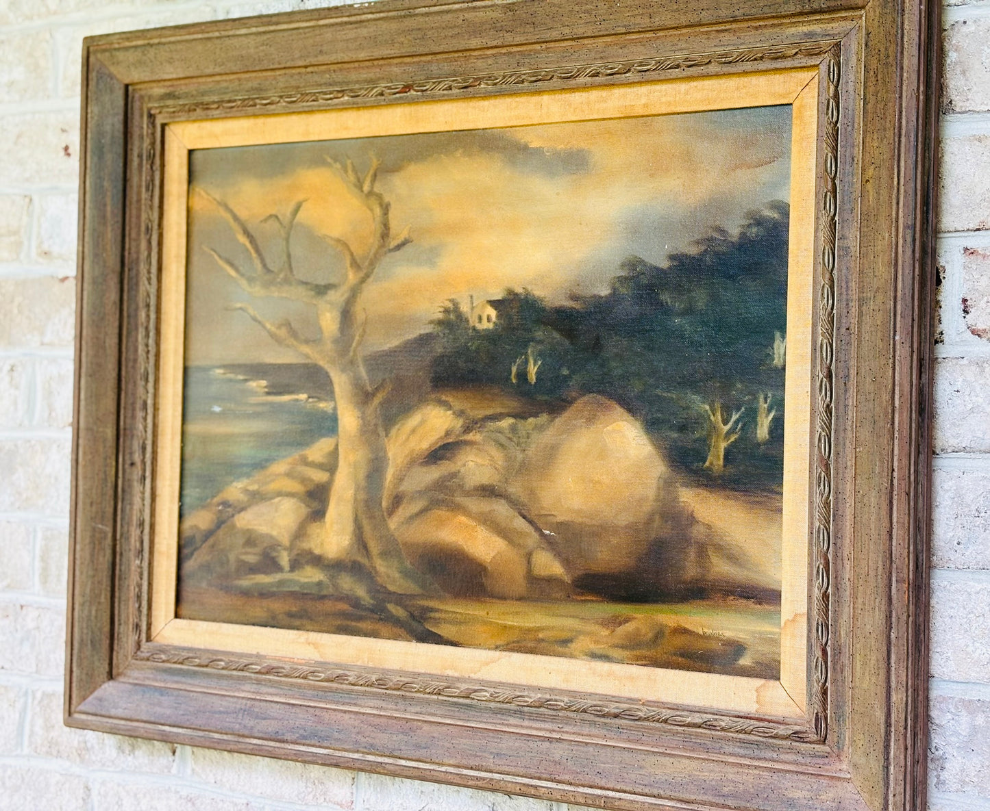 Large Oil Painting of Moody Landscape 26.25 33.25