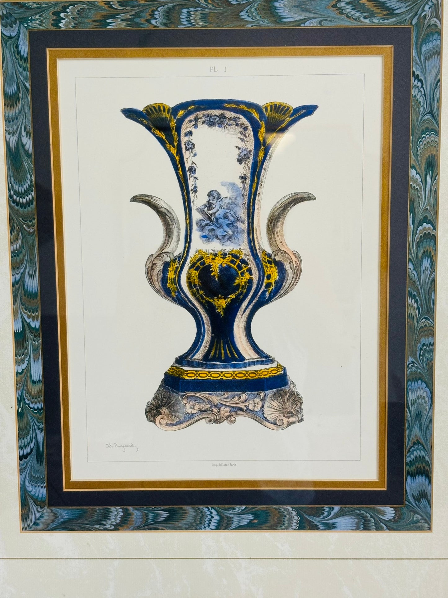 20 x 23 Jalu Jazquimals Vessel 10s Lithograph framed