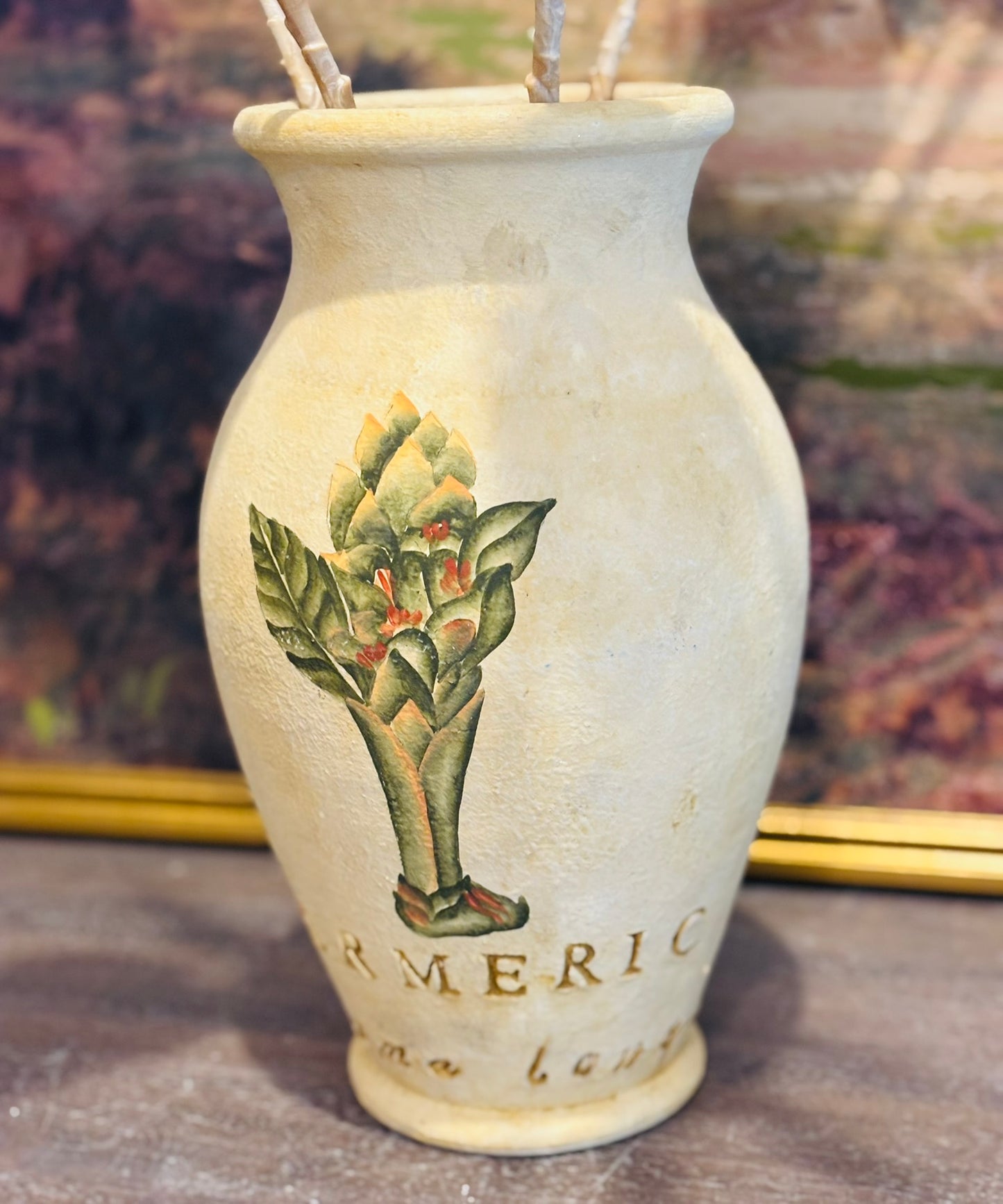 Tumeric pottery vase 12 x 7