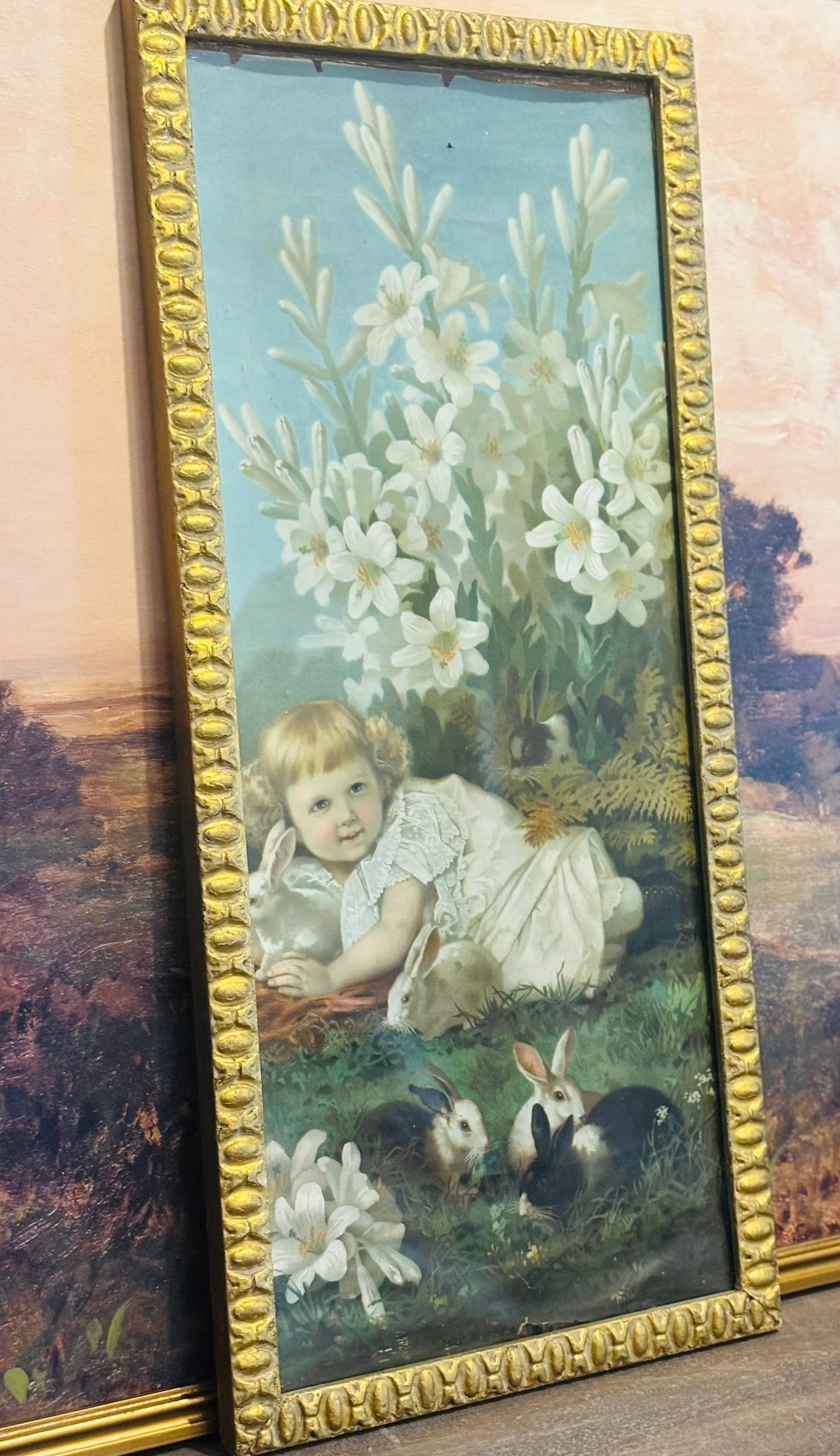 Girl with Bunny print 13.5 x 1 x 29.5
