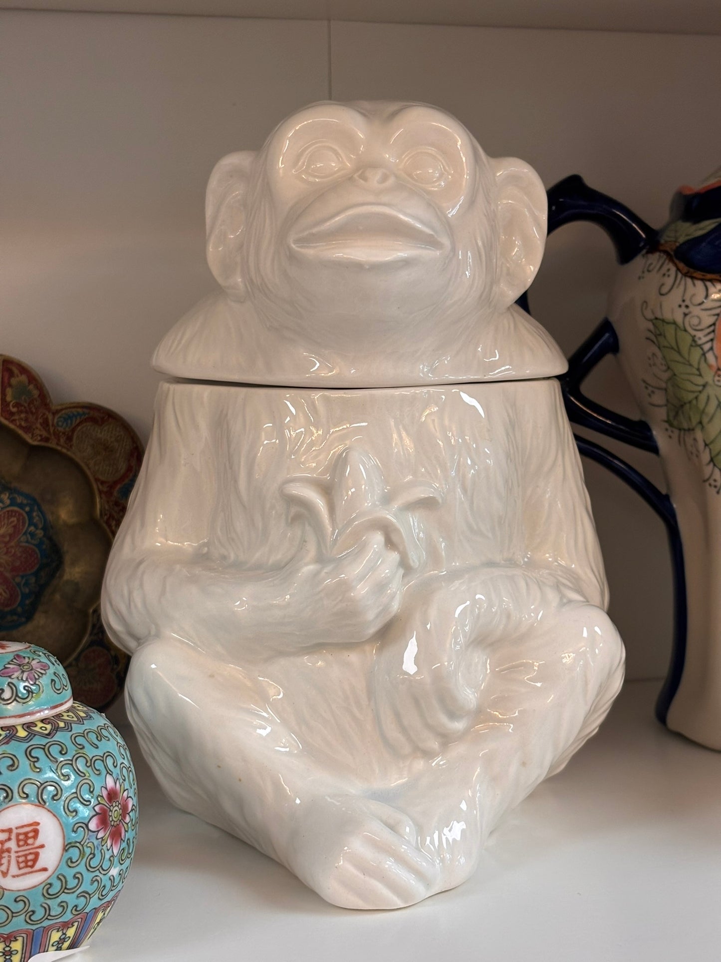 Fitz & Floyd Monkey Cookie Jar 8.5 h x 6.5 w