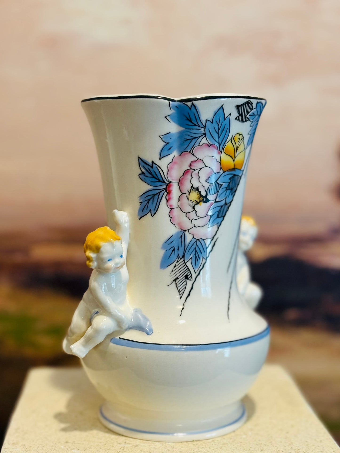 Ucagco Cherub Boot Vase 6.25 h x 5 w x 3.75 d