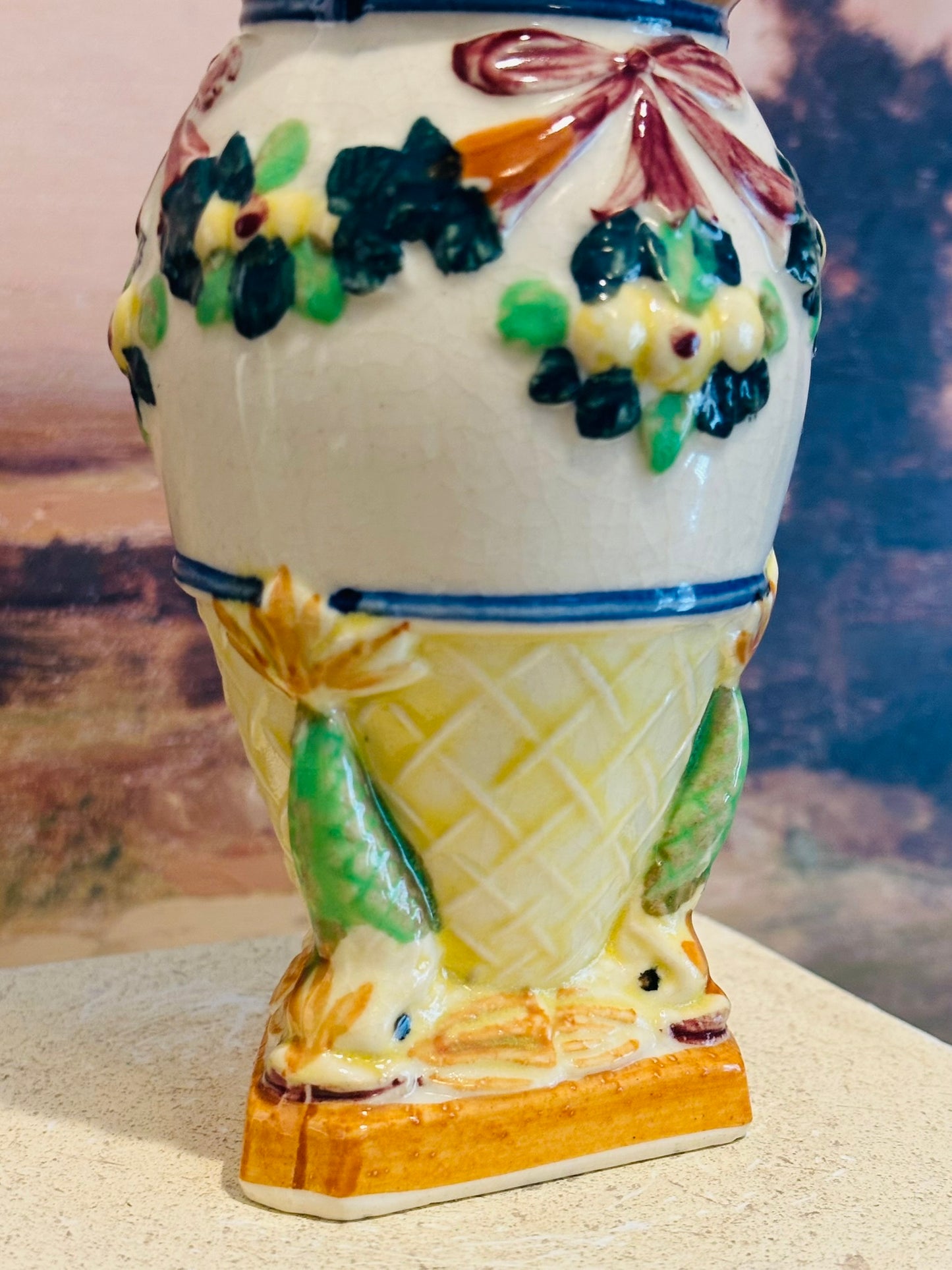 Maruhon Ware Japan 1930s 1940s Koi Vase 6 h x 3.5 w