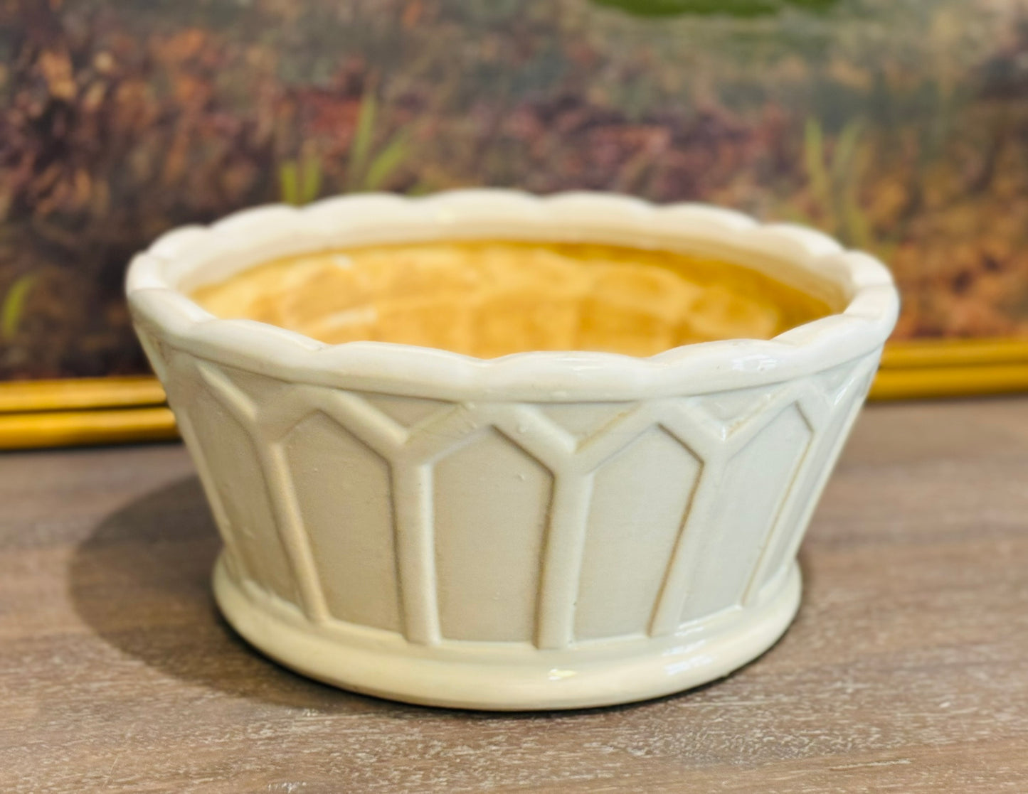 Cream Planter from Vietnam 10 w x 5 h
