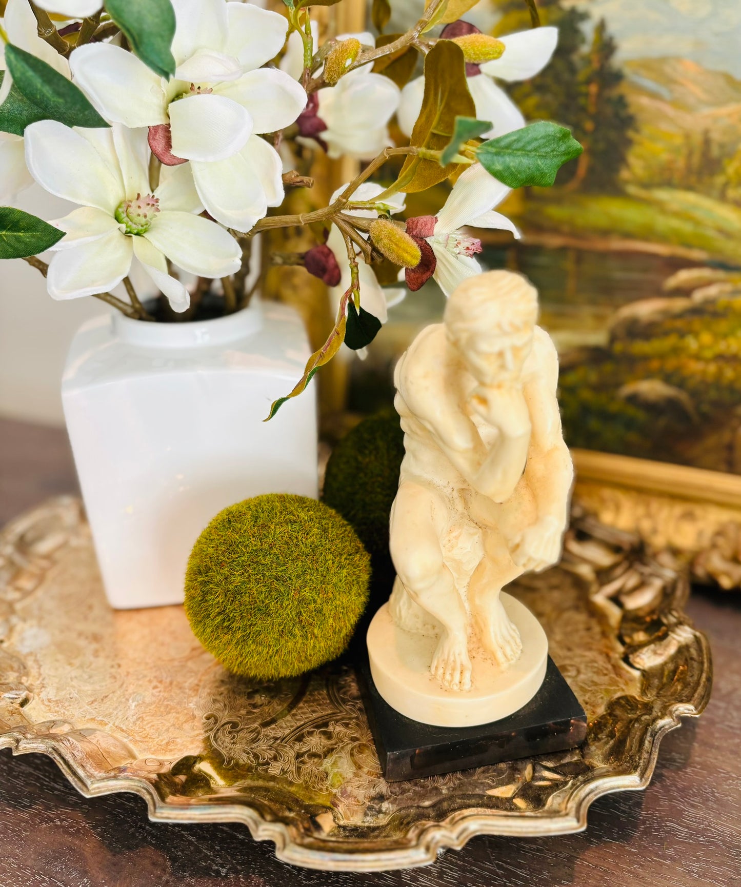Signed "The Thinker" A. Santini 7 h x 3.25 w