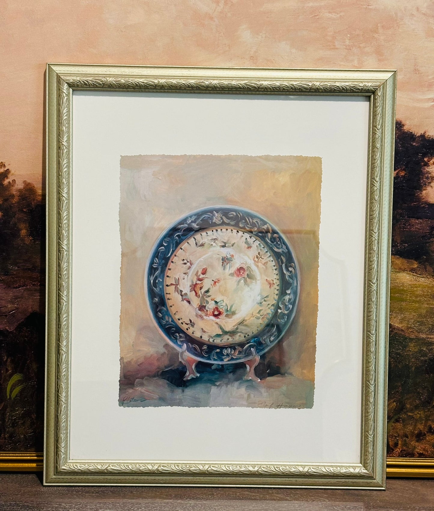 Framed Hageman's Plate Print 18 x 22
