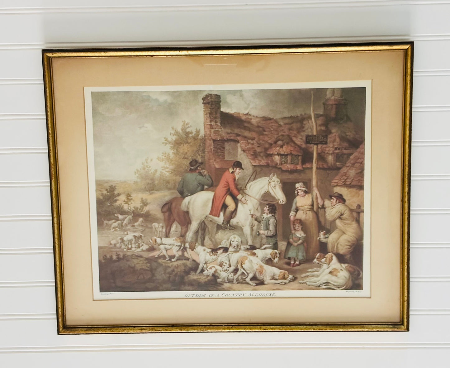 Framed Horse Print 20.75 x 16.75 "Outside of a Country Alehouse" James Ward
