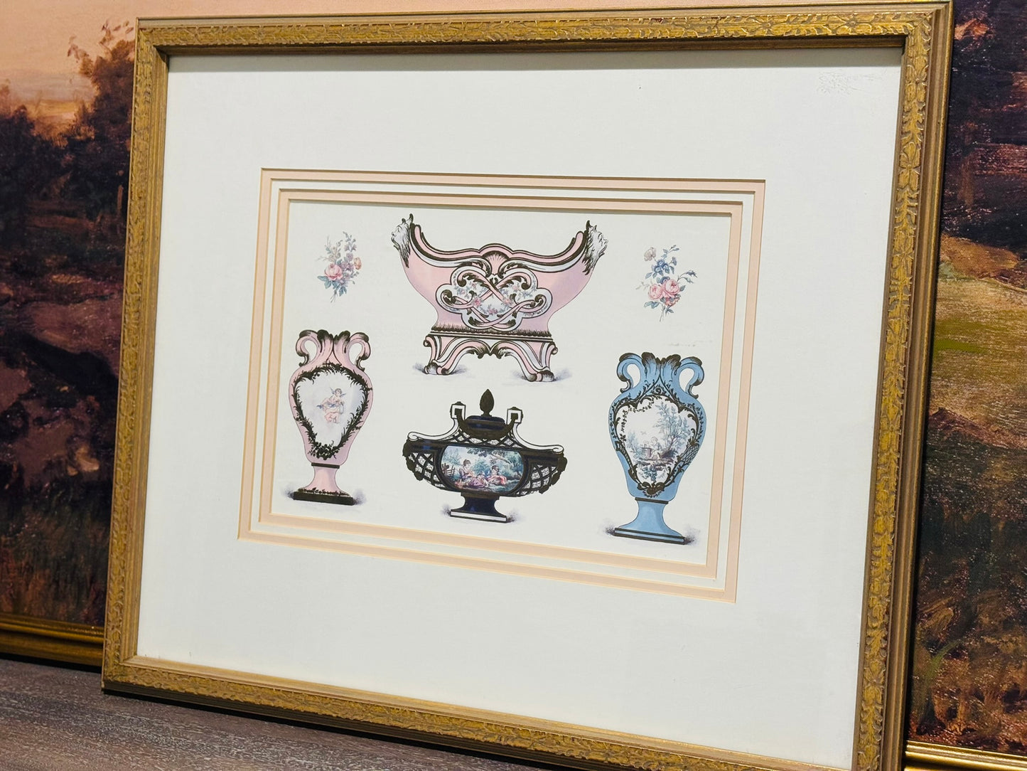 Reproduction Edouard Garnier Porcelain of Sevres Print 17.5 h x 21 w