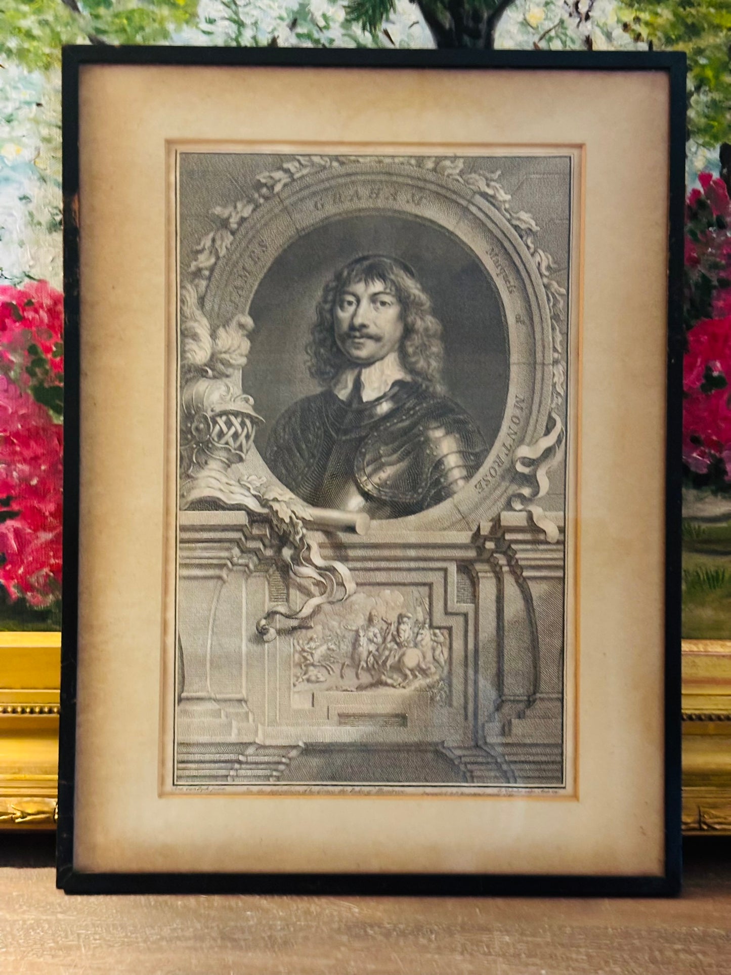 Framed Engraving of James 13.75 x 18.75 x .5