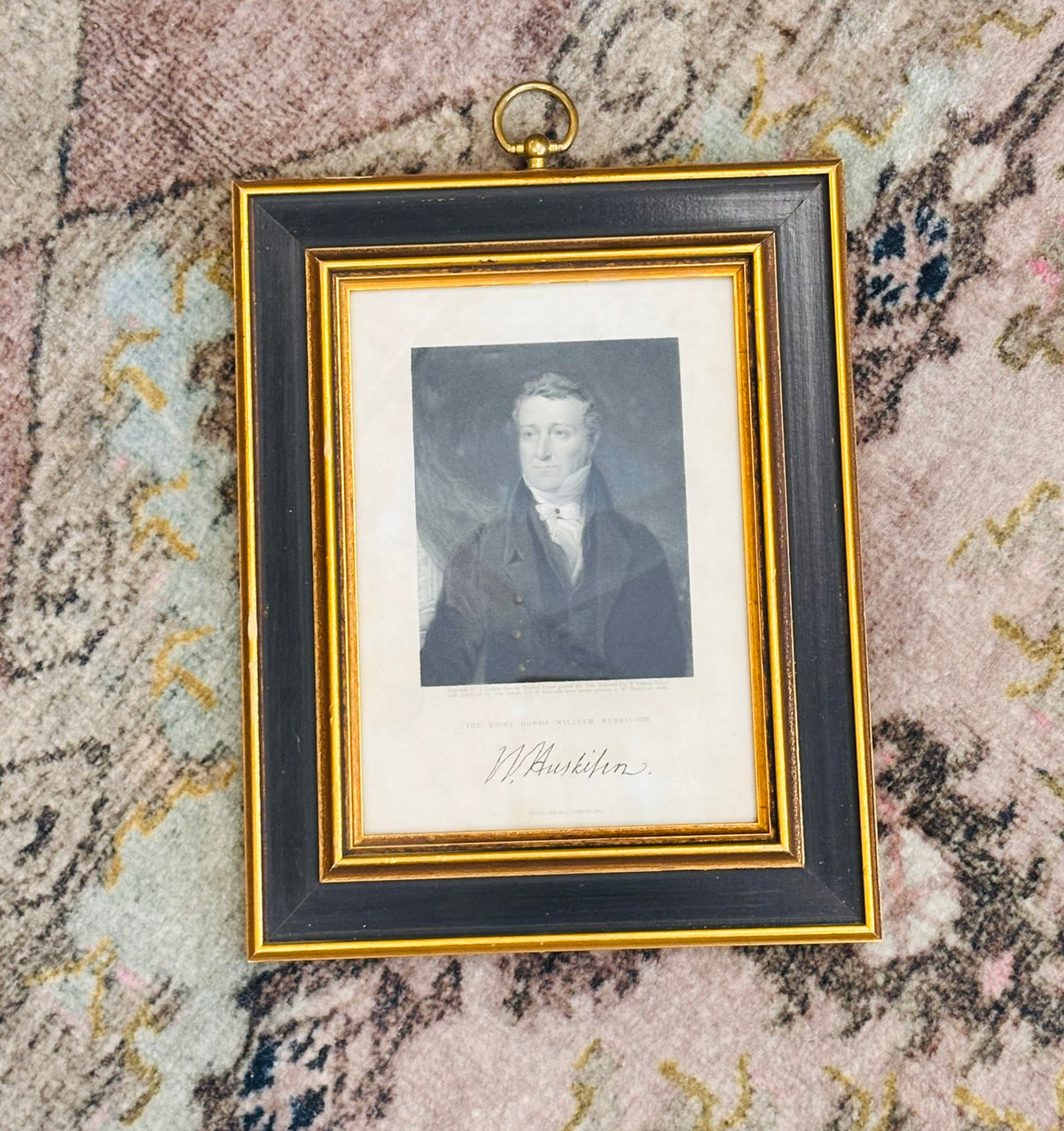 Vintage William Huskisson Portrait Print in Black & Gold Frame – 8" x 10"