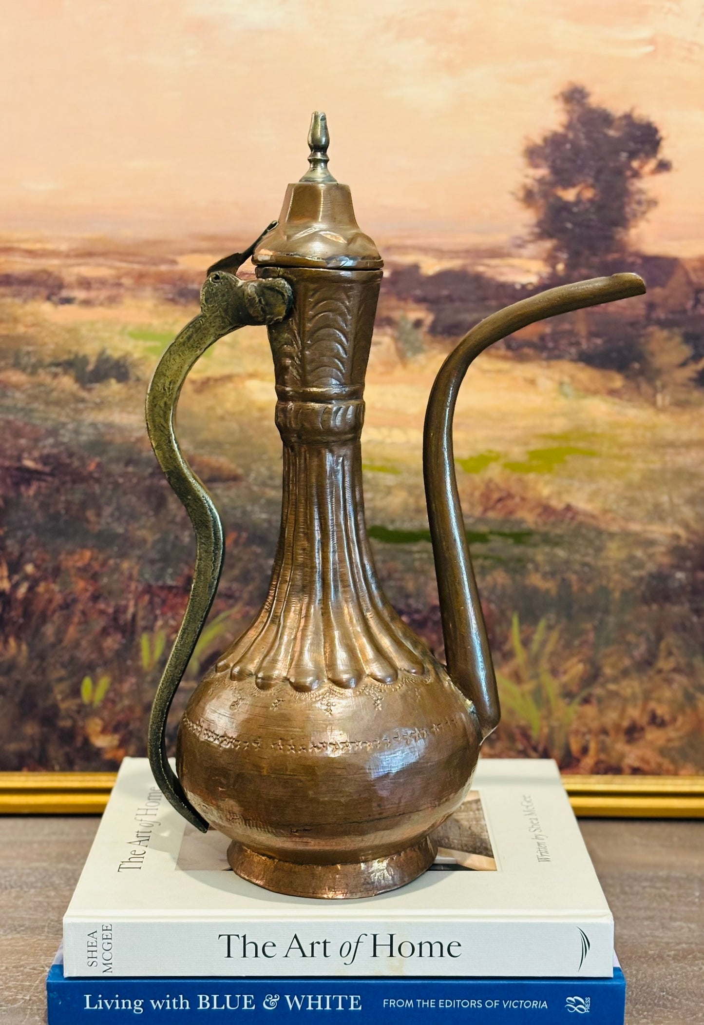 Large Copper and Brass Pitcher 16 x 11