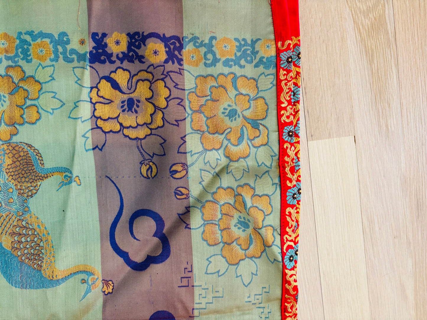 Chinese mandarin silk embroidery altar cloth 66 x 30