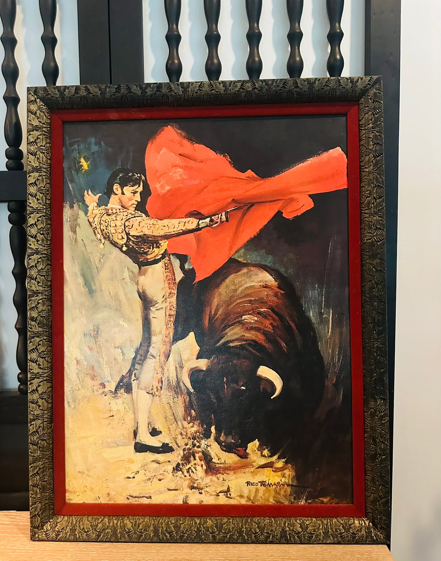 Framed Matador art 21 w 27 h 1.5 d