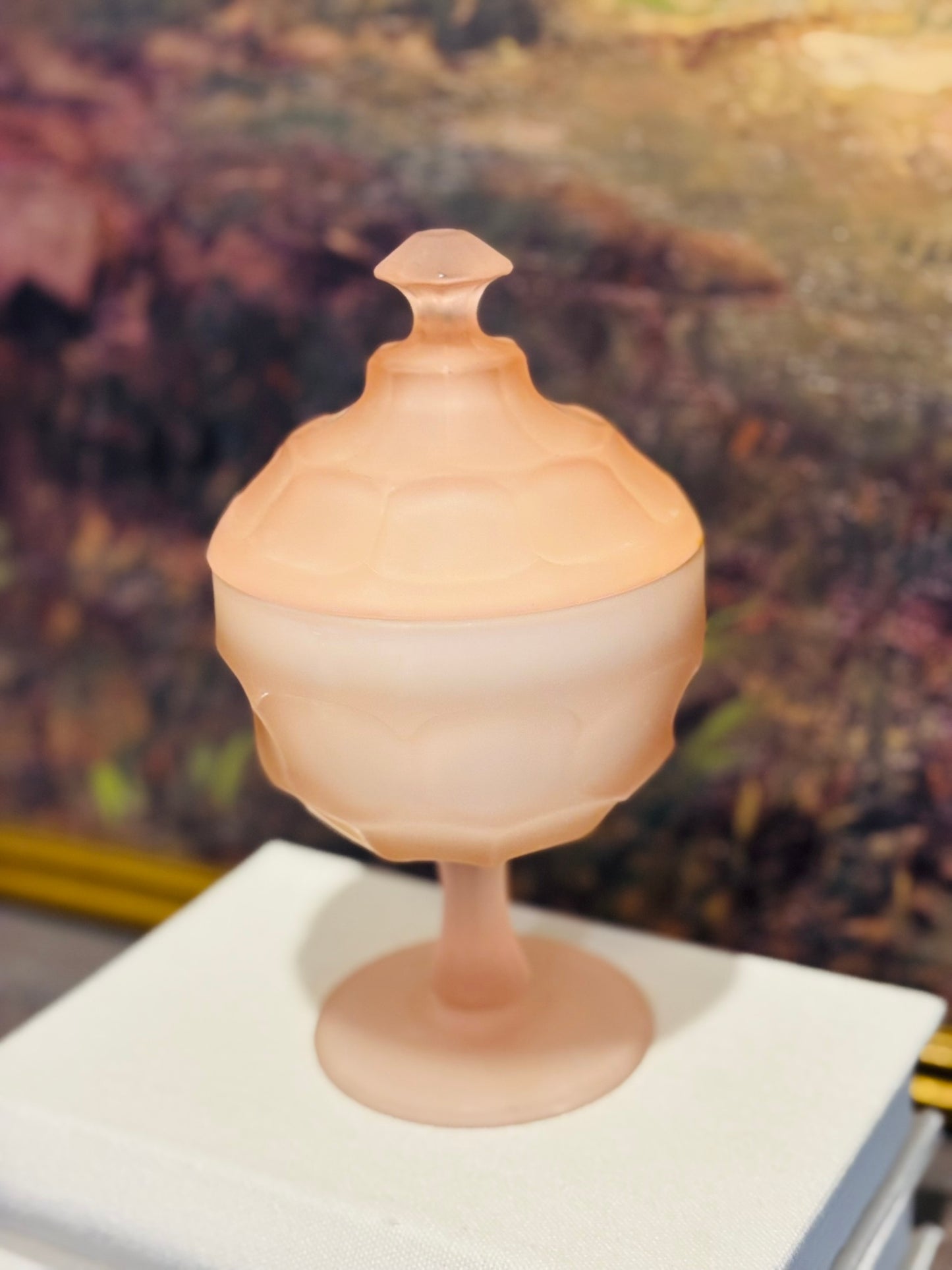 Hand Poured Pink candy dish candle 8 h 4.5 w/d