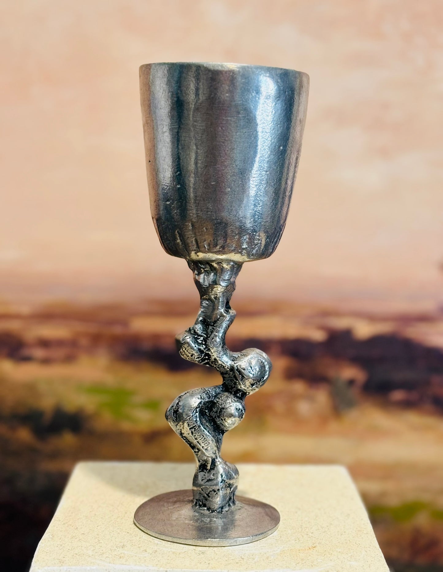 Don Drumm goblet 8.5 h x 3 w