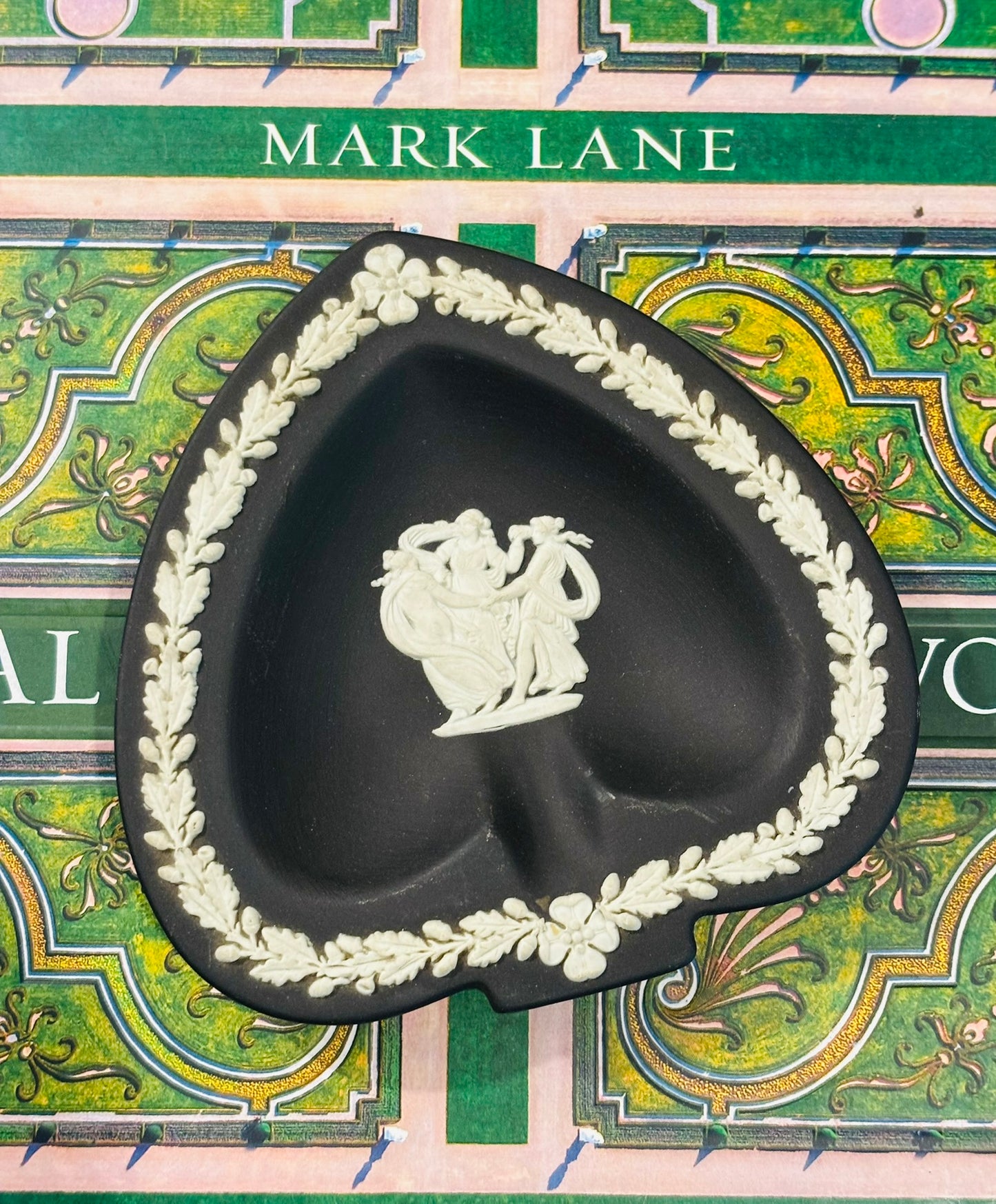 Black wedgwood trinket dish 4.25 x 4.25 x .75