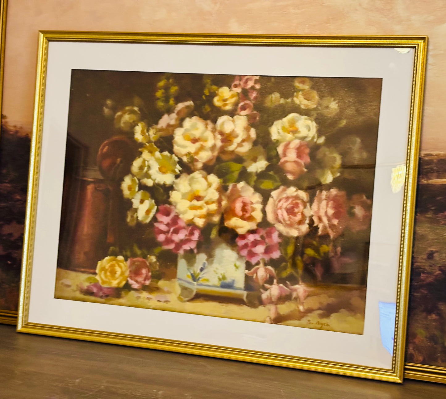 Original Framed Floral Oil Painting valued at $530 by art gallery 23 x 30