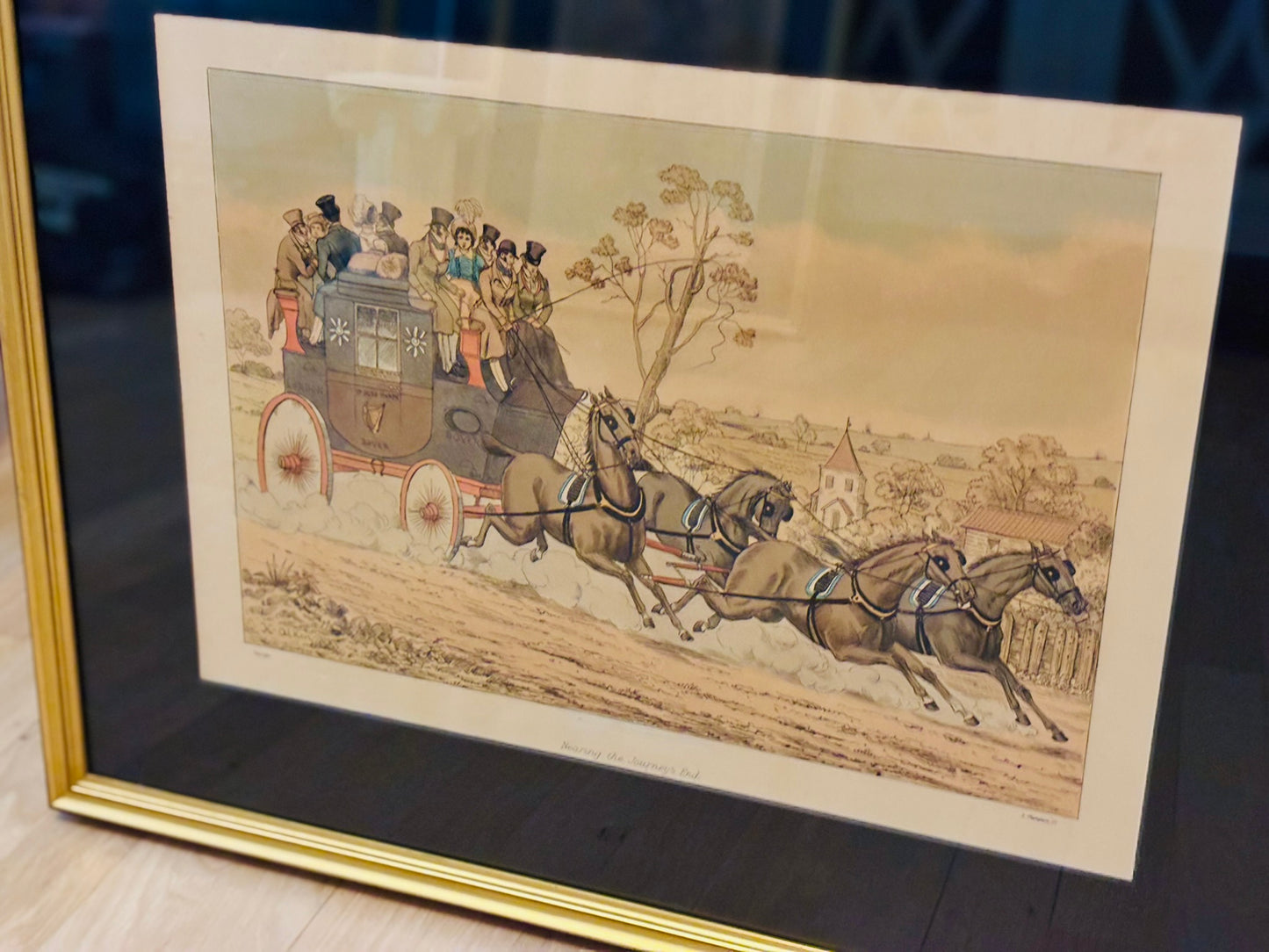 Henry Alkin stagecoach lithograph 20.5 x 25.5