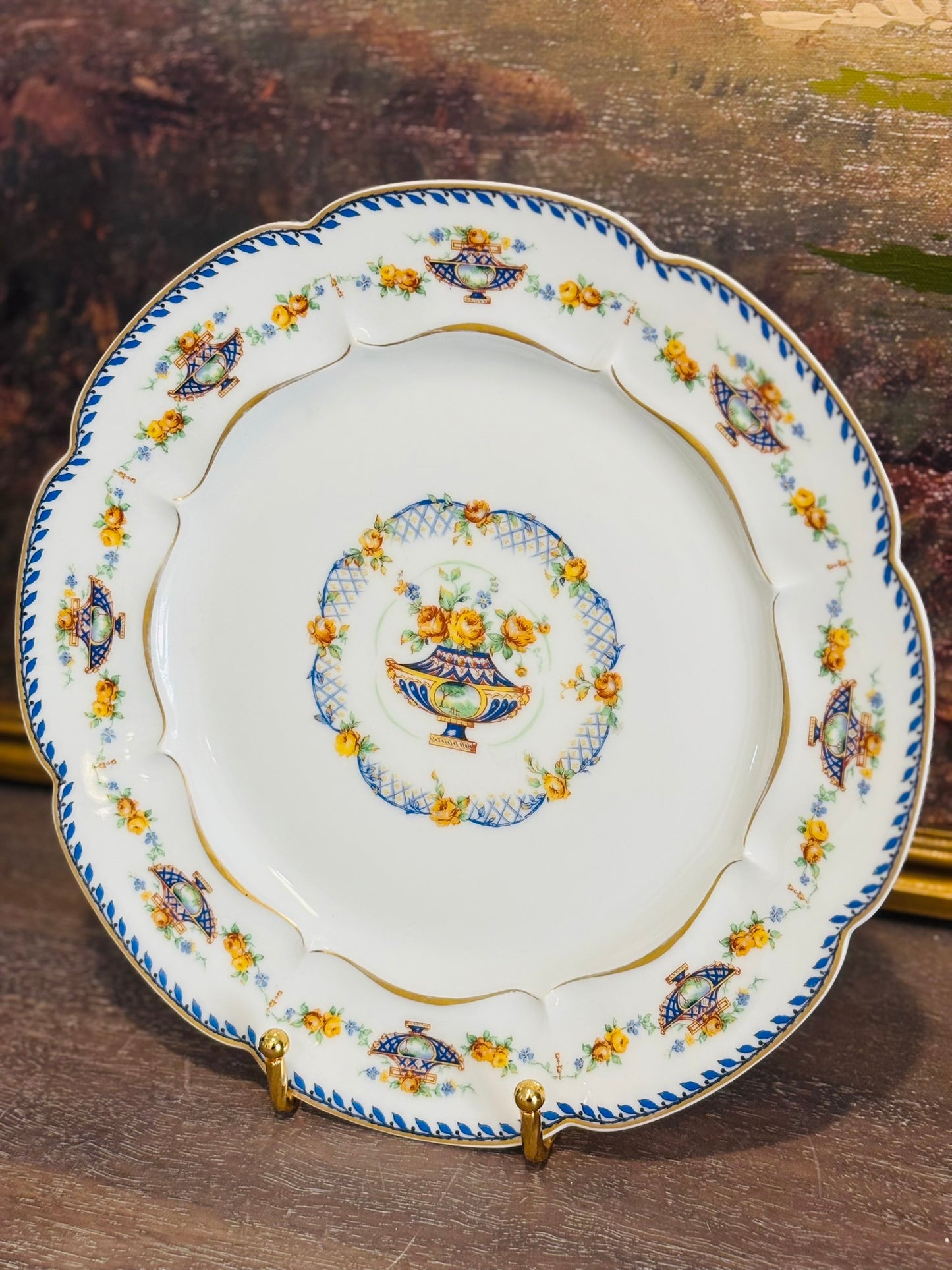Blue Limoges plate 10 w