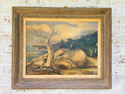 Large Oil Painting of Moody Landscape  26.25 33.25