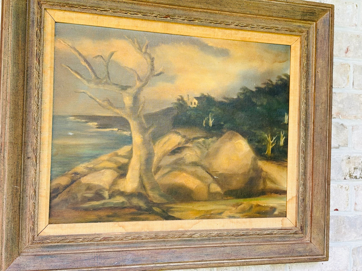 Large Oil Painting of Moody Landscape  26.25 33.25