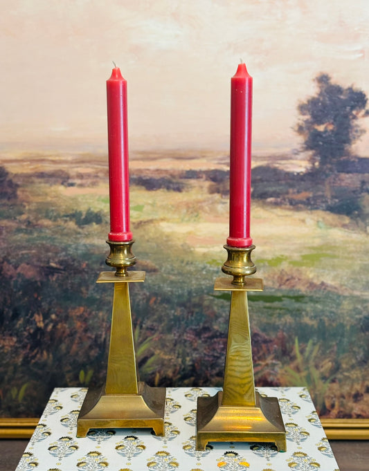 Pair of vintage brass candlesticks 8 x 4 each