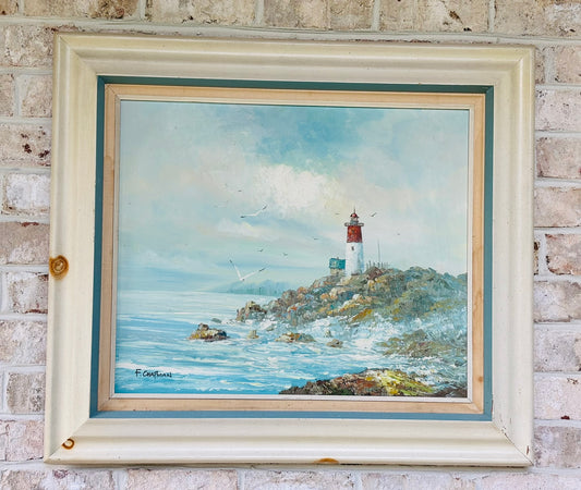 Original Oil Lighthouse painting 28 x 33