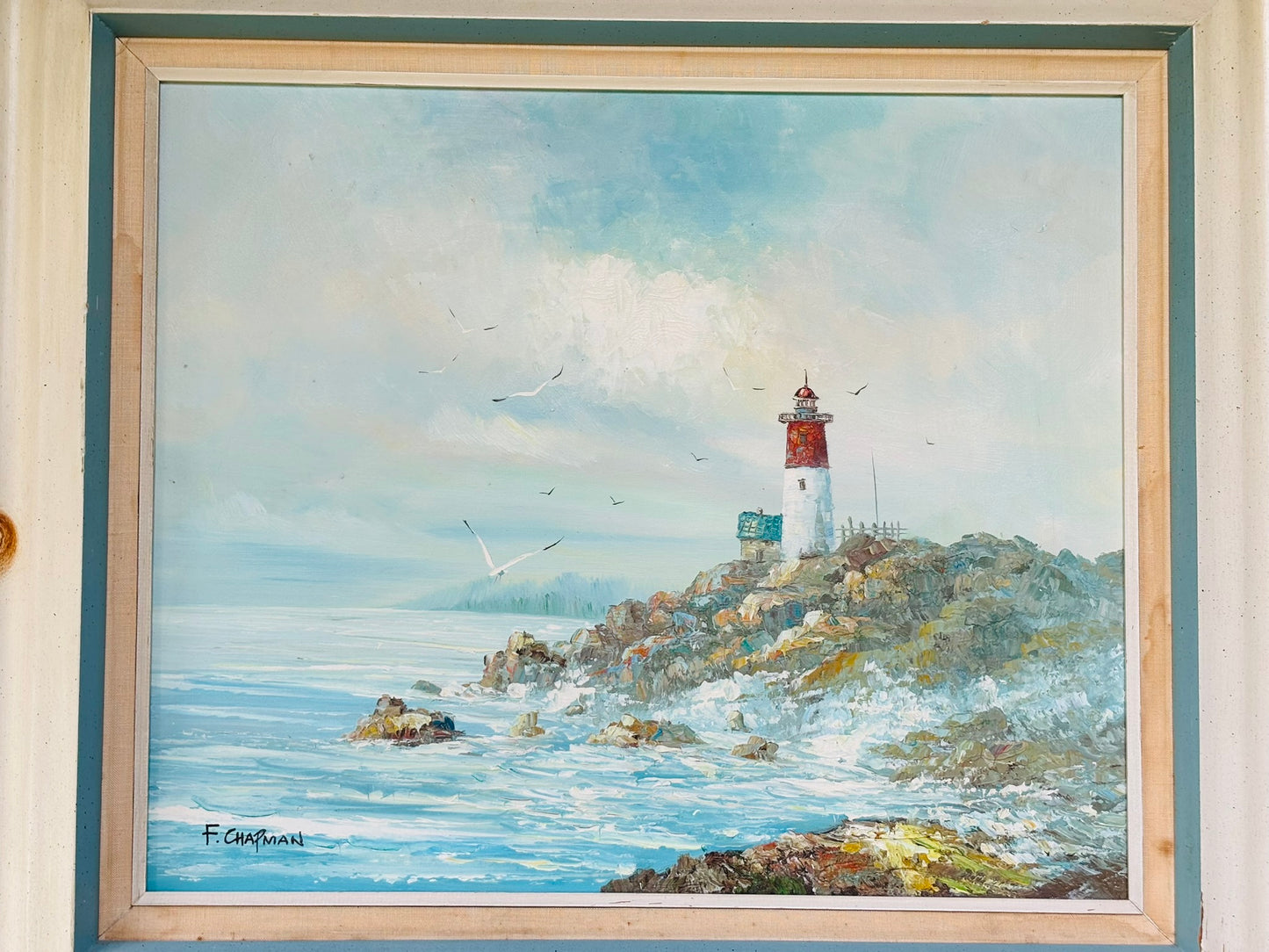 Original Oil Lighthouse painting 28 x 33