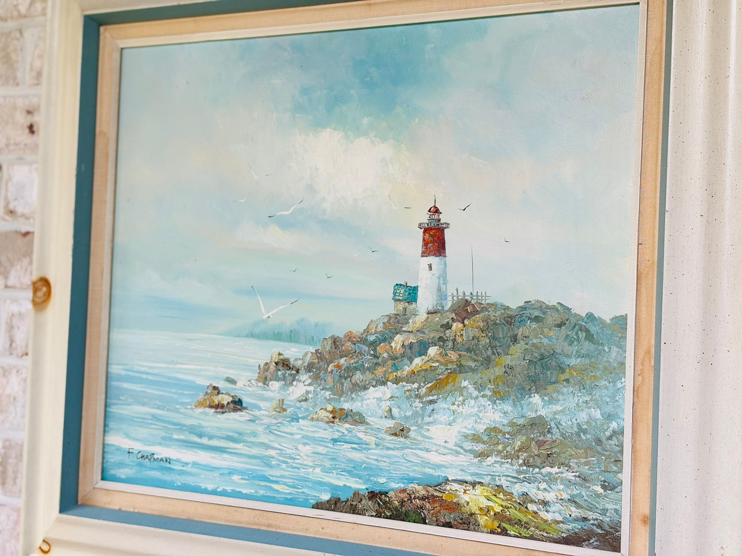 Original Oil Lighthouse painting 28 x 33