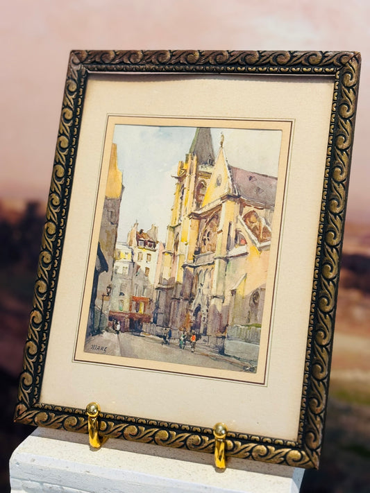 Framed street scene print  6.75 x 8.75 x .25 d