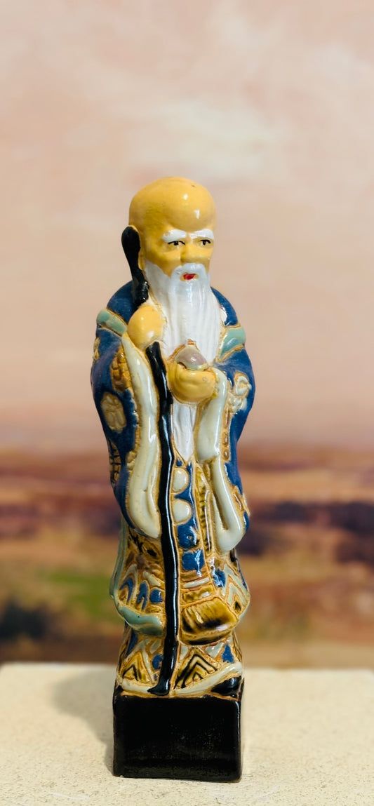 Chinese Shou Lao God of Longevity figurine  7.5 h 1.5 w/d