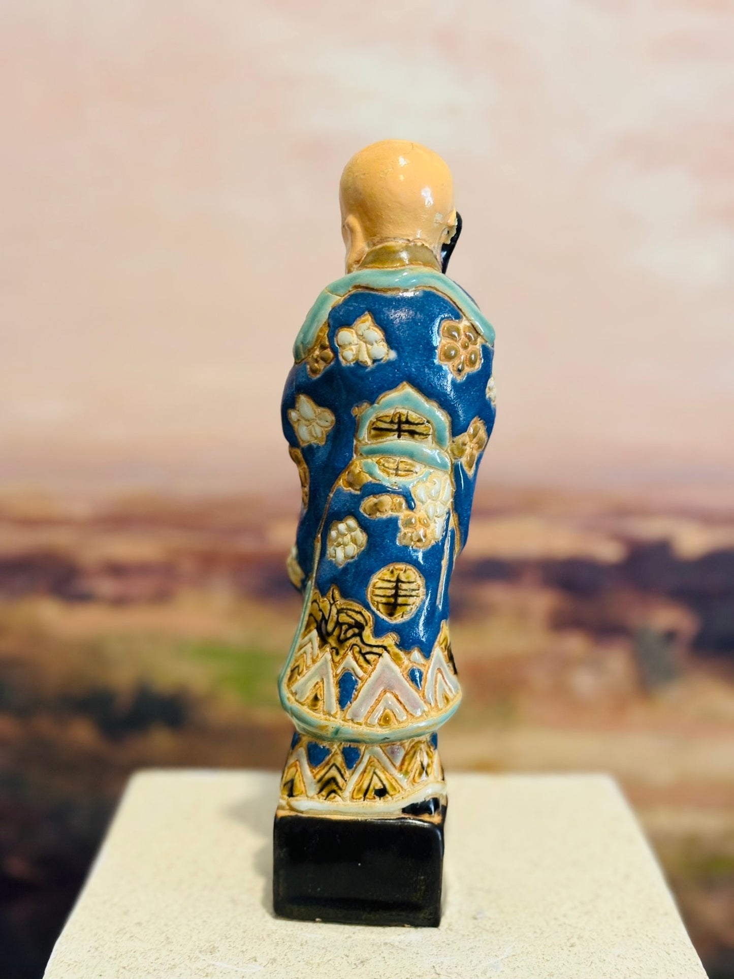 Chinese Shou Lao God of Longevity figurine  7.5 h 1.5 w/d