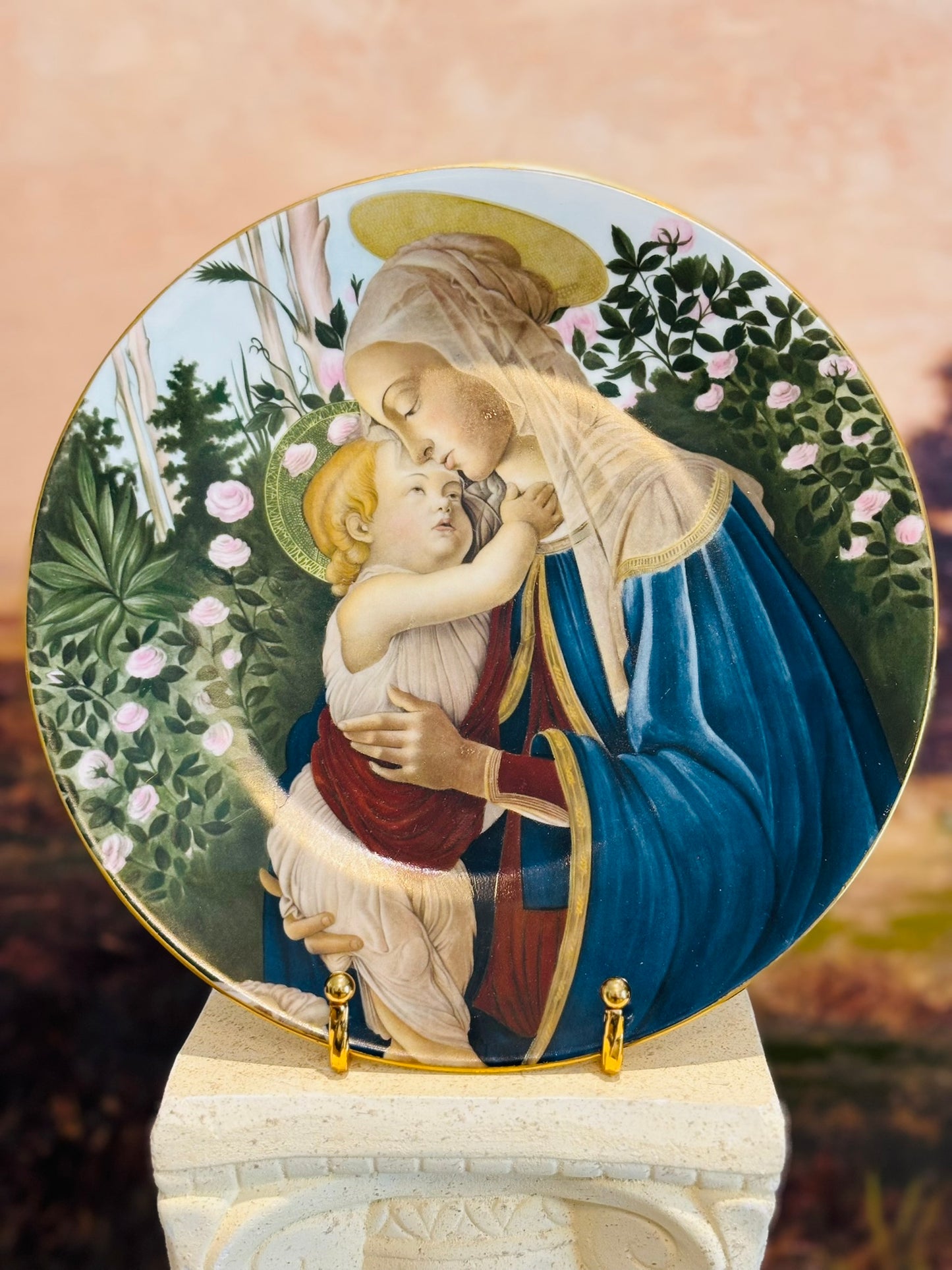 Limoges "madonna and child" by botticelli plate 9.5 w