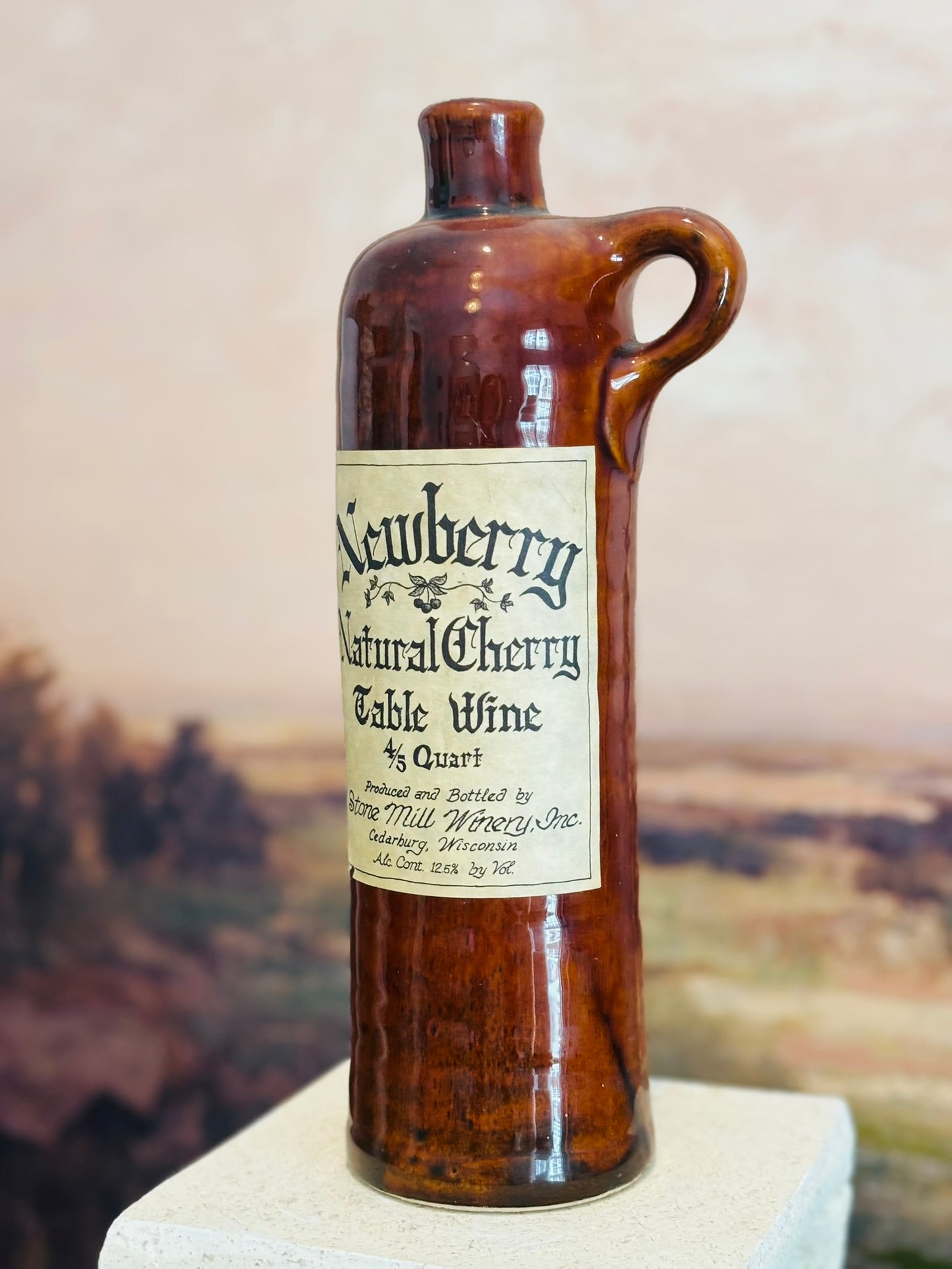 Newberry Table Wine Crock- brown  11 h 4.25 w 3.5 d