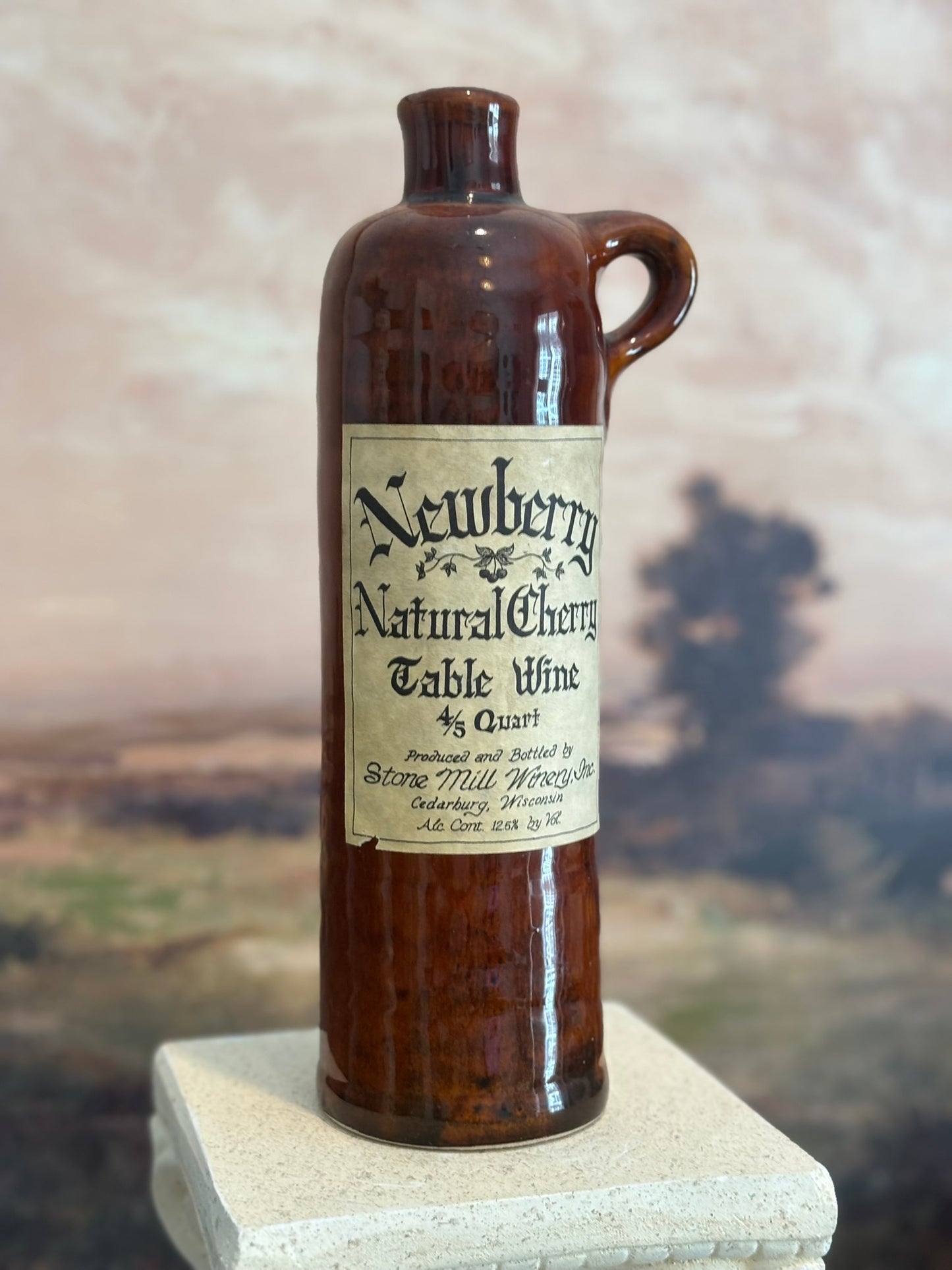 Newberry Table Wine Crock- brown  11 h 4.25 w 3.5 d