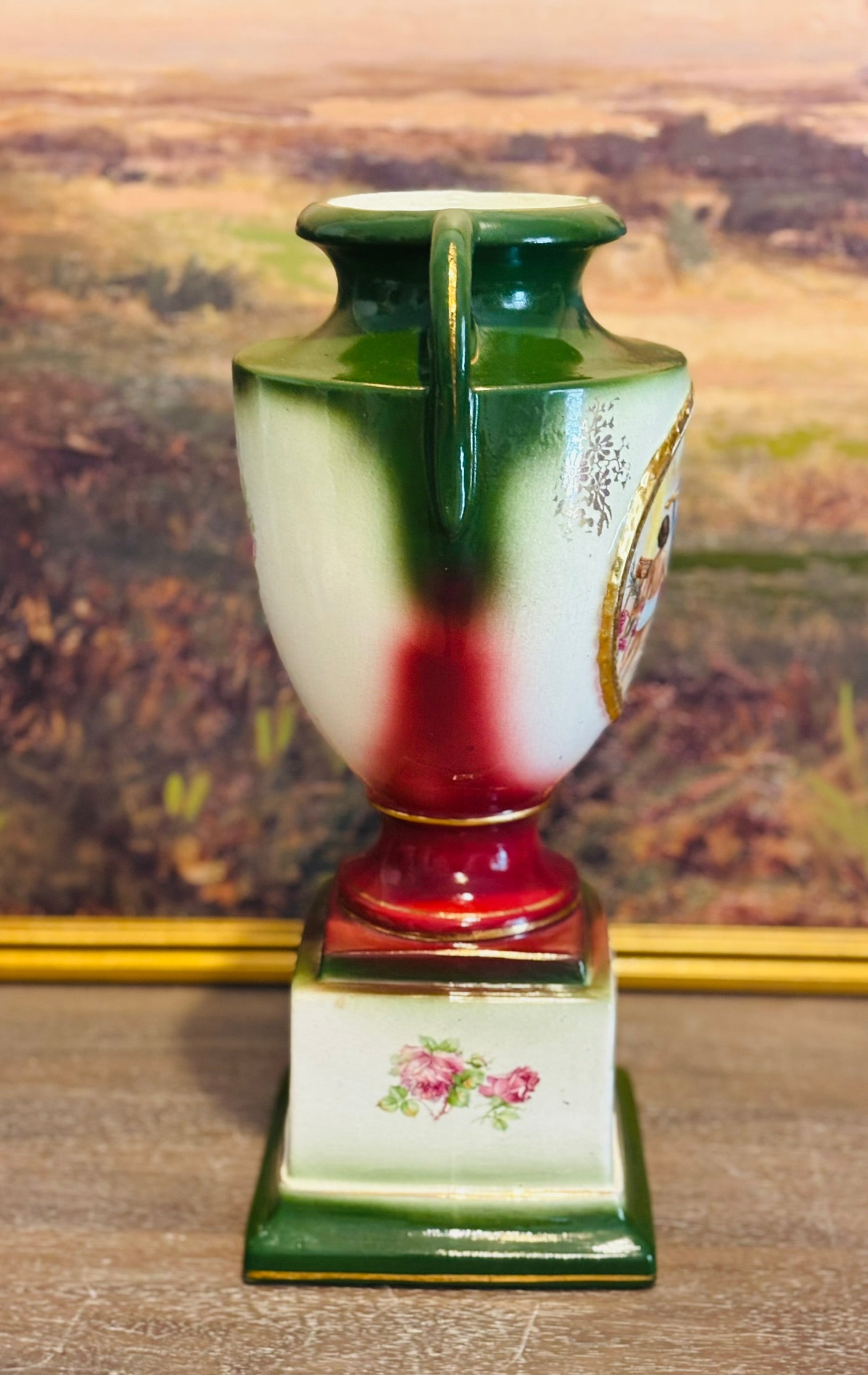 Royal Vienna Courting Urn Vase  7 w 14 h