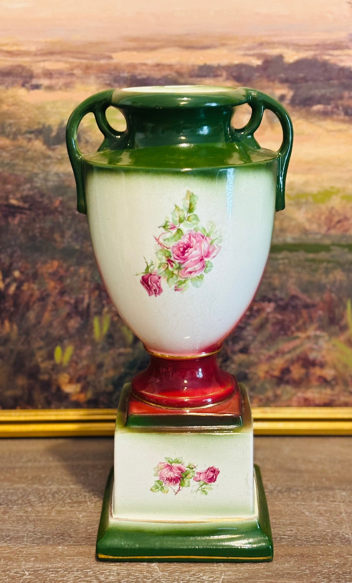 Royal Vienna Courting Urn Vase  7 w 14 h