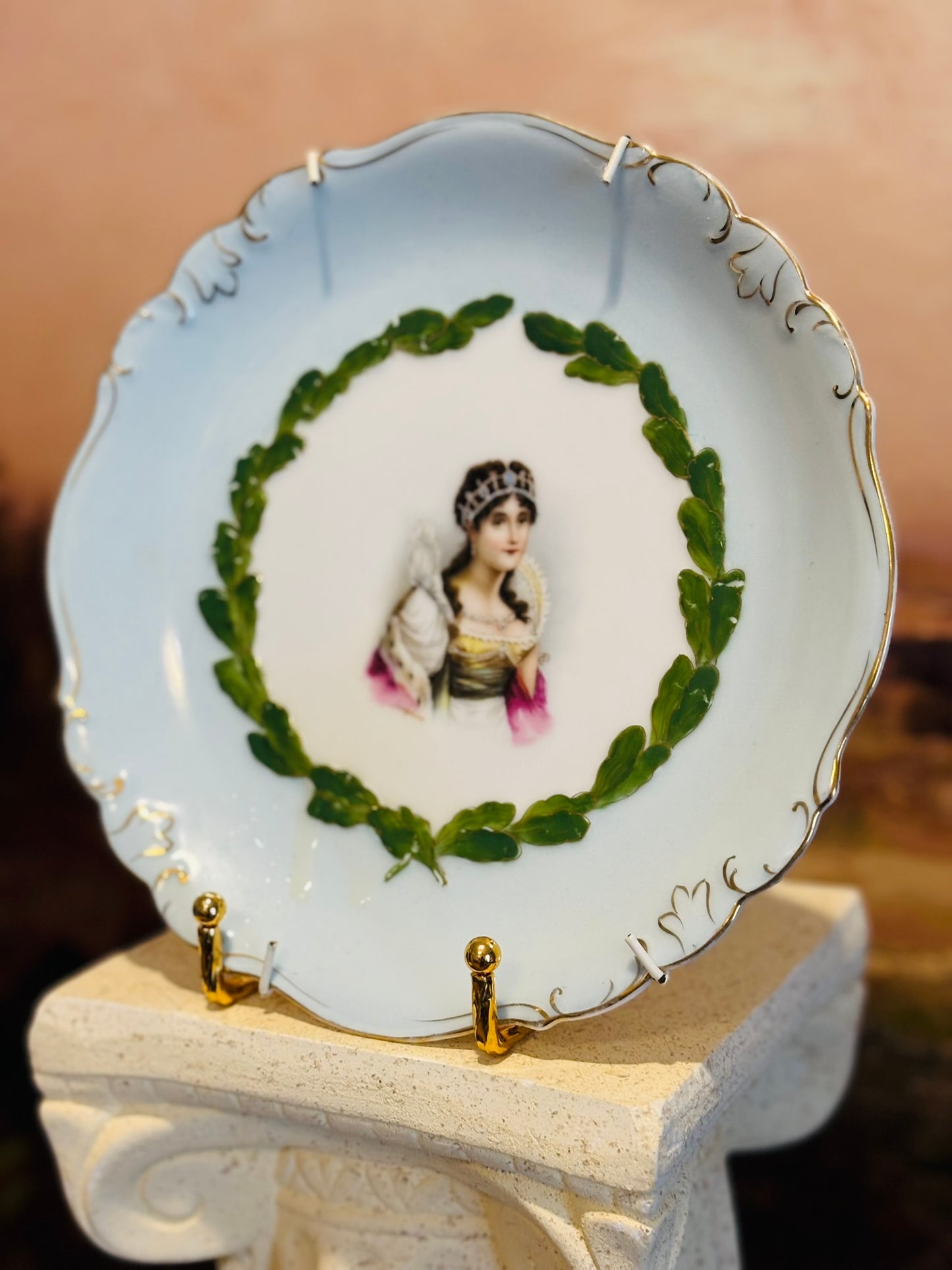 Bavaria blue and green queen plate 8.25 w