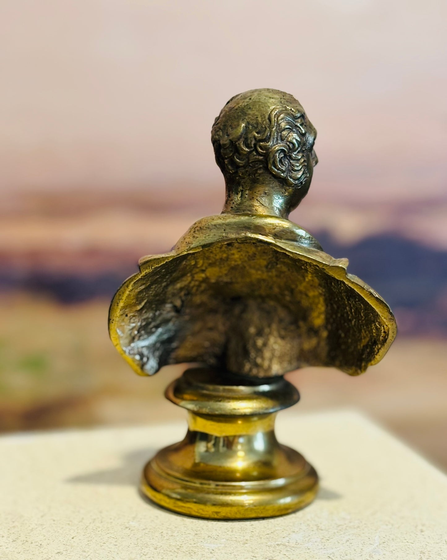 Neoclassical Brass Bust 5 h 3.75 w
