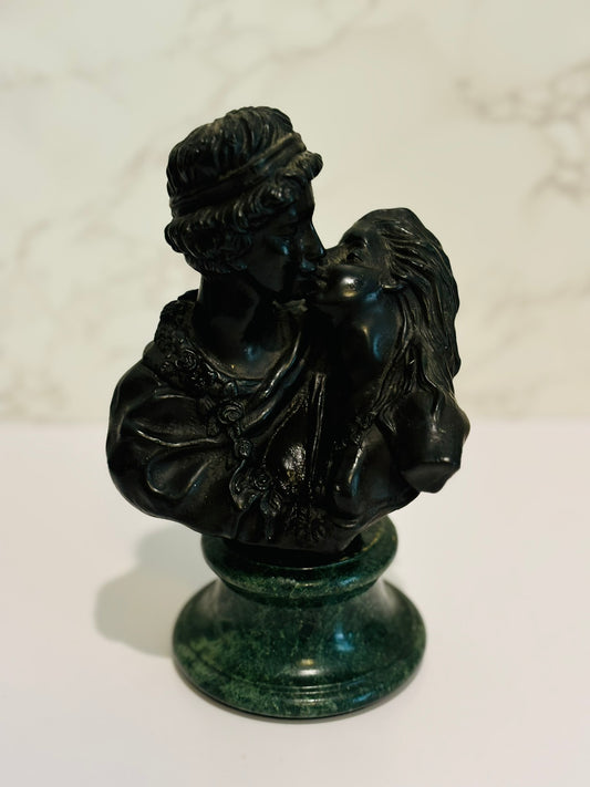 Jean Antoine Houdon Bronze Bust Recast "Le Baiser Donner" 8 h x 5 w