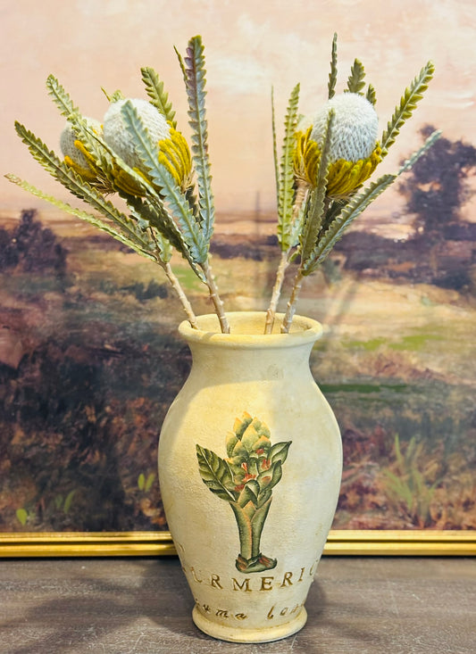 Tumeric pottery vase  12 x 7