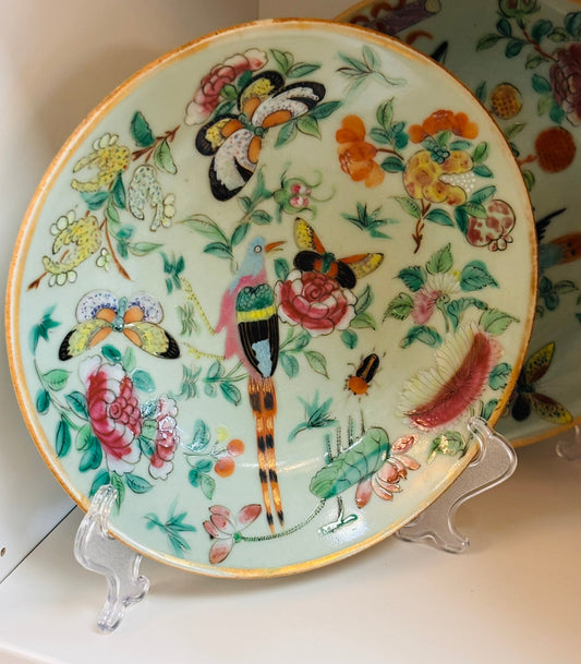Antique Celadon Plate 7.5 w