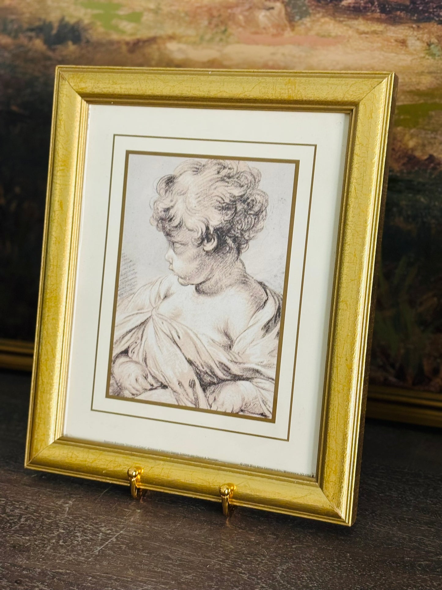Studies of a Child Curly hair kid print 10 x 12 x .5 h