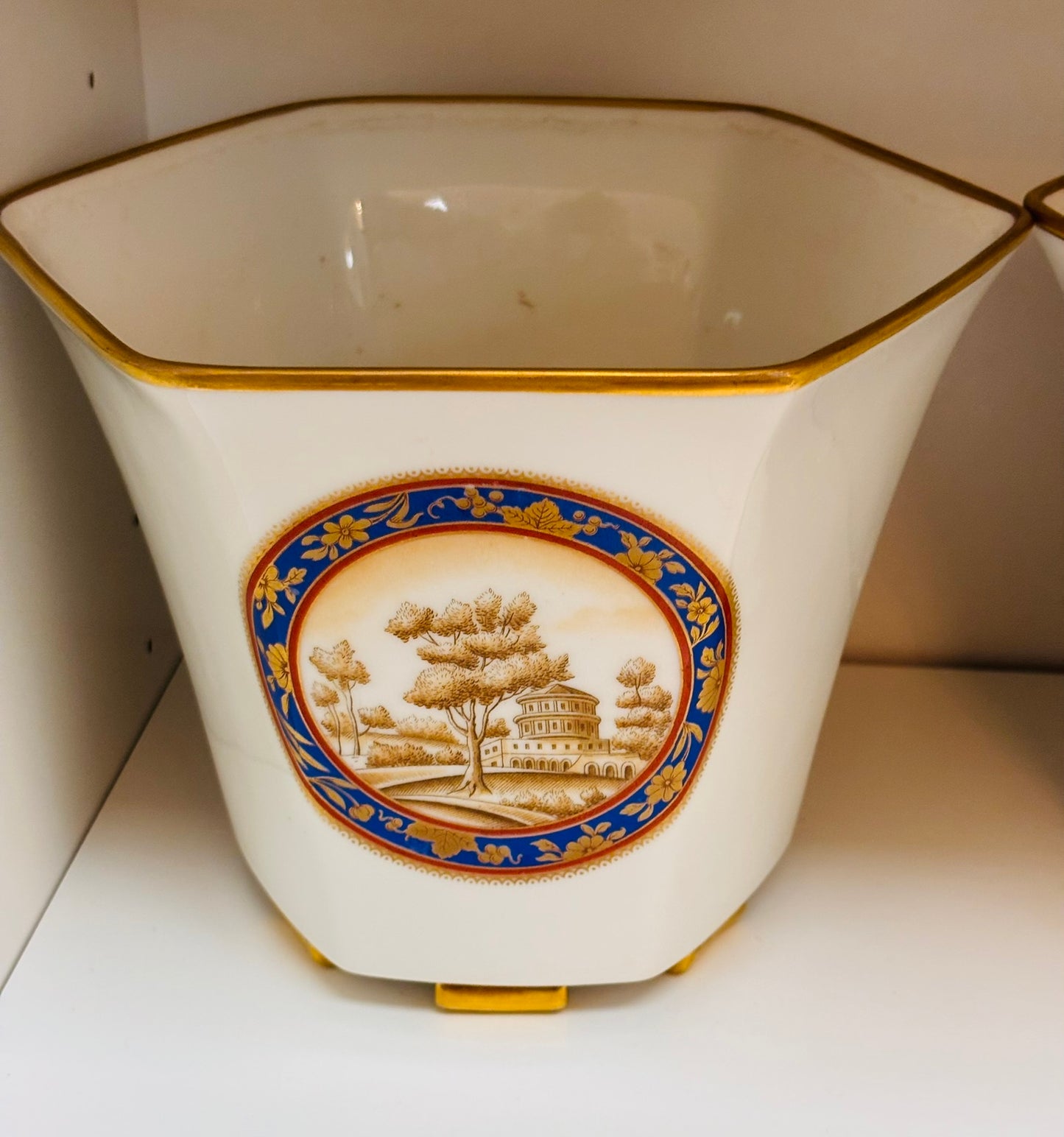 Richard Ginori Blue and White Cachepots- Italy 6 h x 7 w
