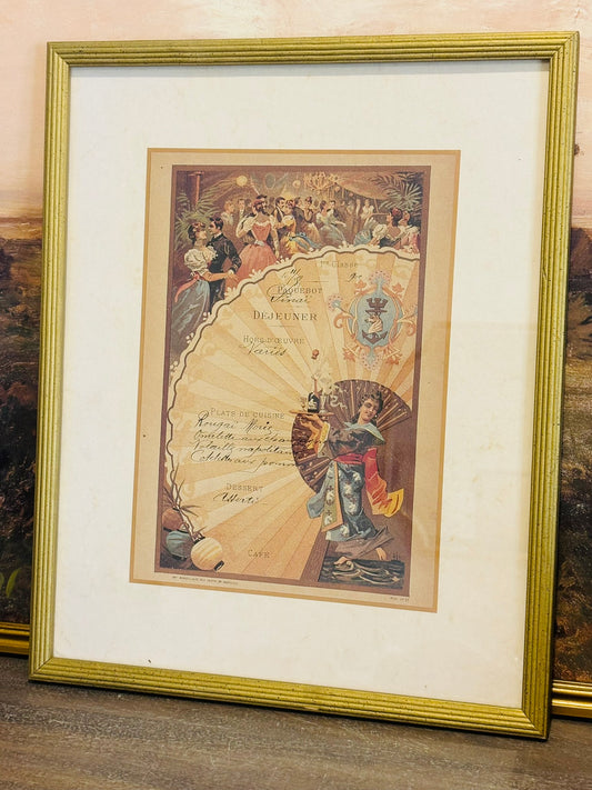 Le Paque bot Vinai Framed Lunch Menus  17 x 21