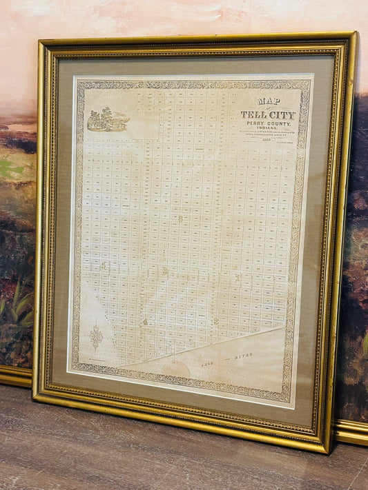 Vintage Indiana Map 16.5 x 19.5 x .75