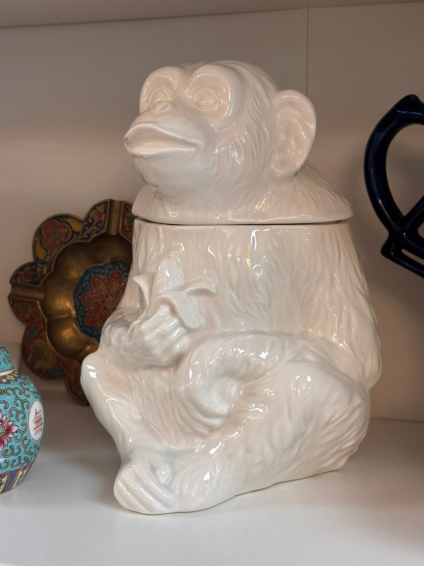 Fitz & Floyd Monkey Cookie Jar 8.5 h x 6.5 w