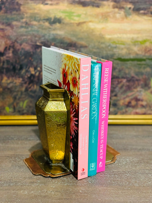 Antique Brass and copper bookends 5.5 w x 7 .5 h 3 d