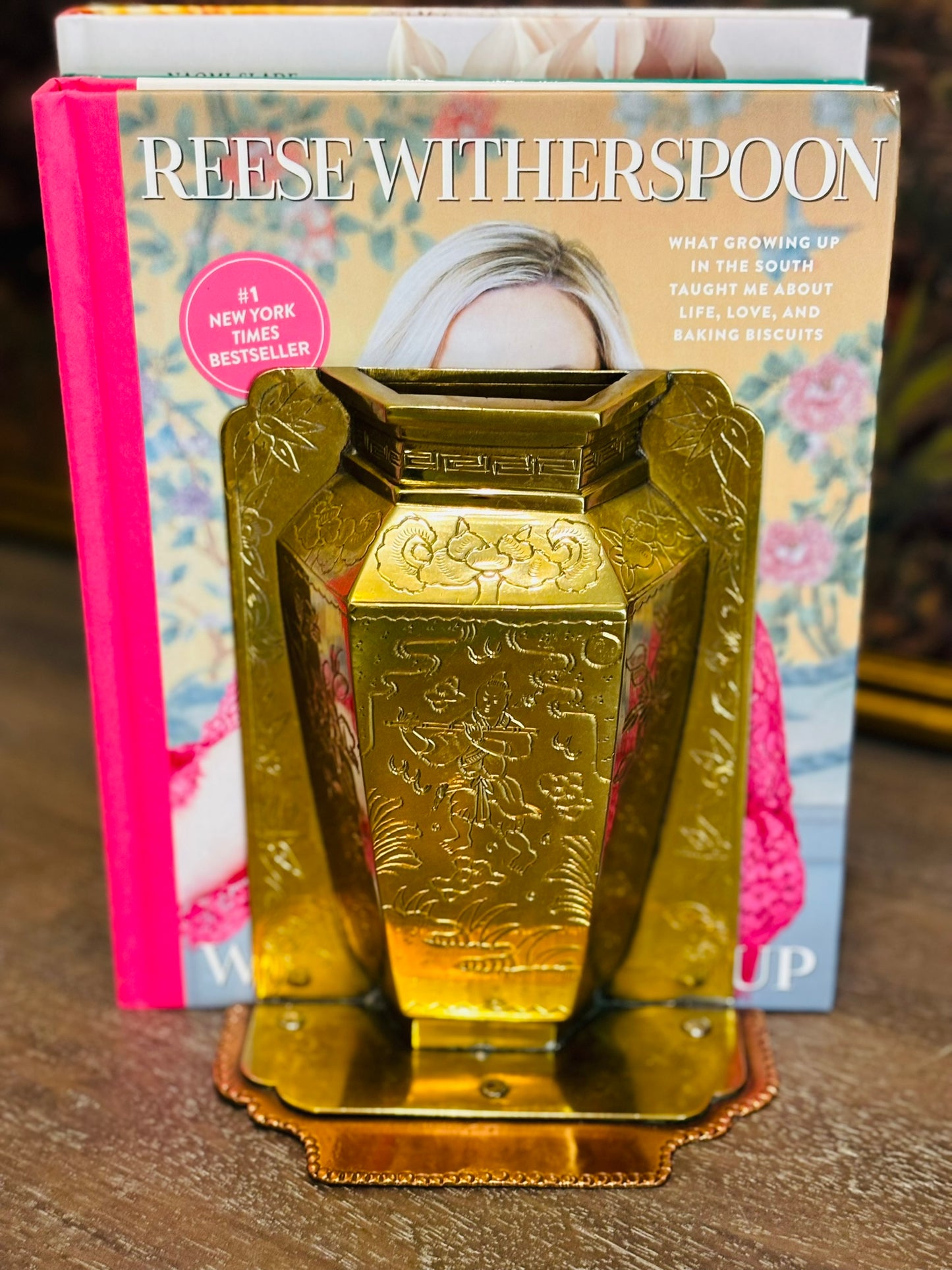 Antique Brass and copper bookends 5.5 w x 7 .5 h 3 d