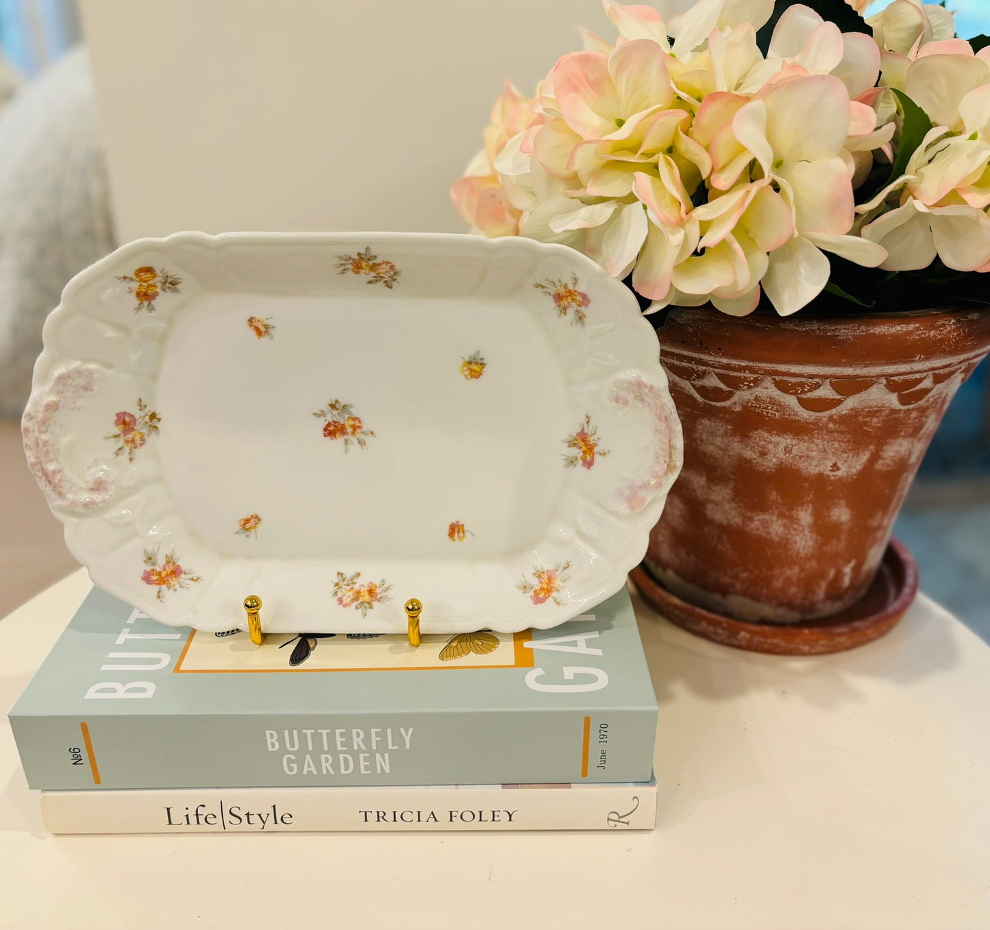 Limoges Peach small china serving tray Limoges 11 l x 7 w
